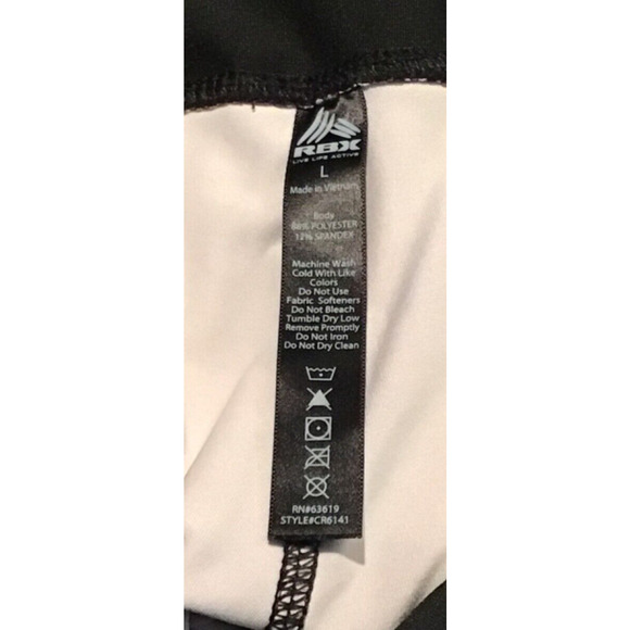 RBX Women’s Black & Burgundy Activewear Leggings – Size Large Workout Athleisure - Picture 4 of 4